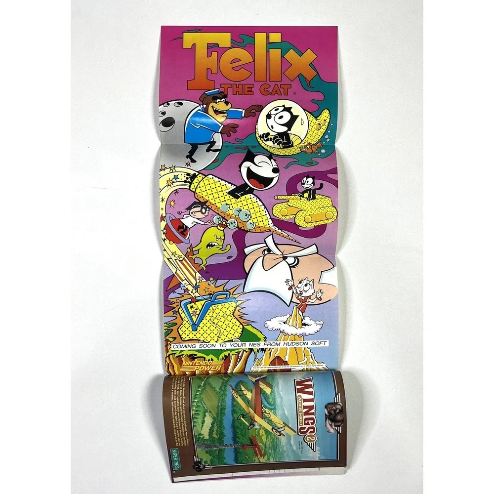Nintendo Power Magazine 1992 Volume 39 Mario Paint Felix the Cat Poster Insert